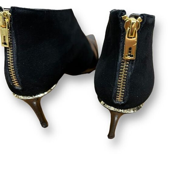 Ted Baker Hainns Suede Leather and Gold Heeled Pointed Toe Ankle Shoe Boots - Picture 10 of 16